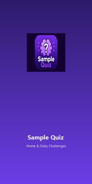 SampleQuiz home screen